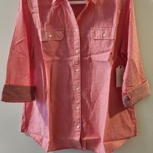 St. John Coral Casual Button Down Shirt